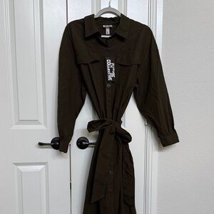 Future Collective Women's Dark Brown Trench Coat